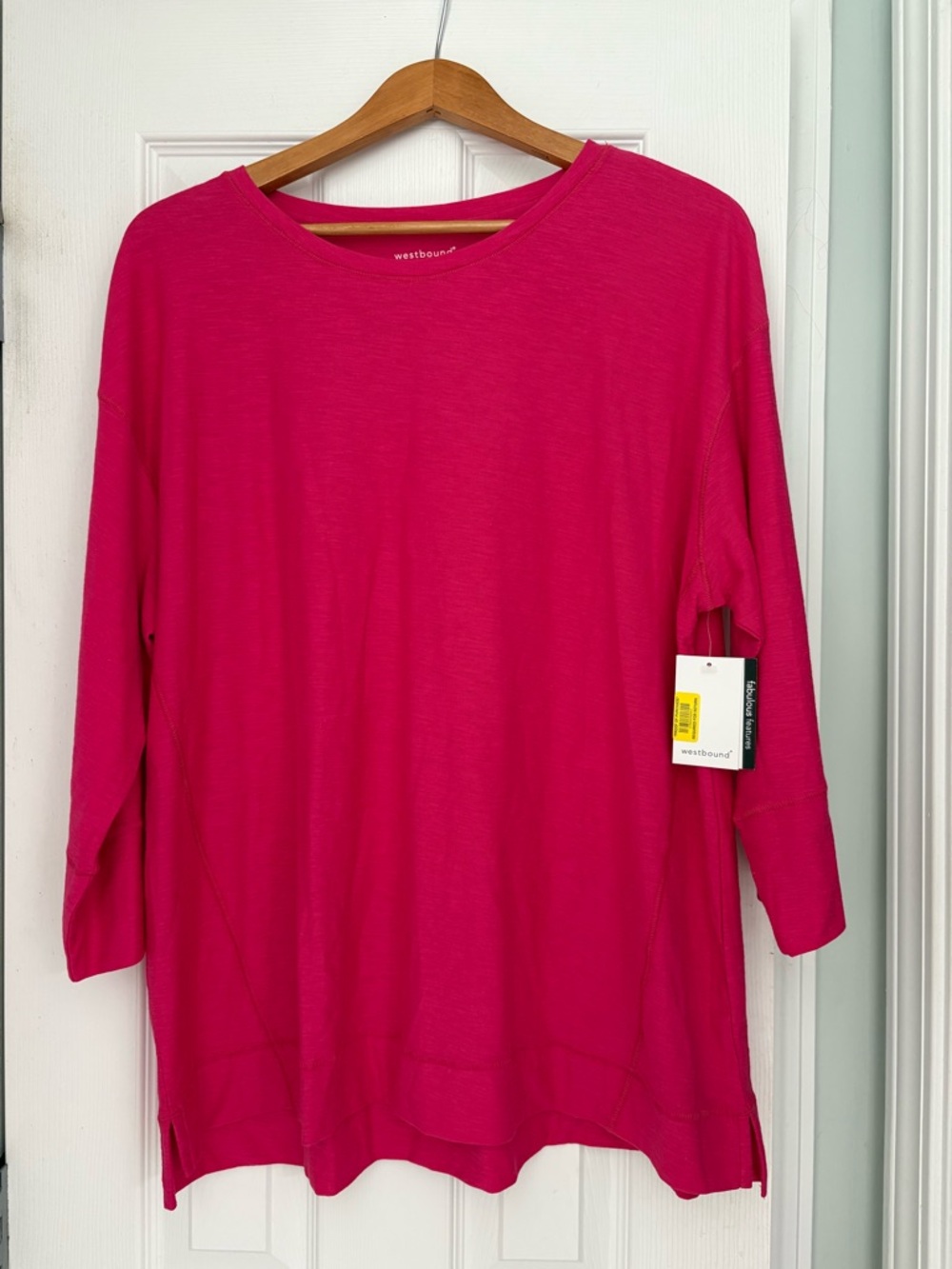 Westbound Women's Bright Fuchsia 3/4 Sleeve Tunic